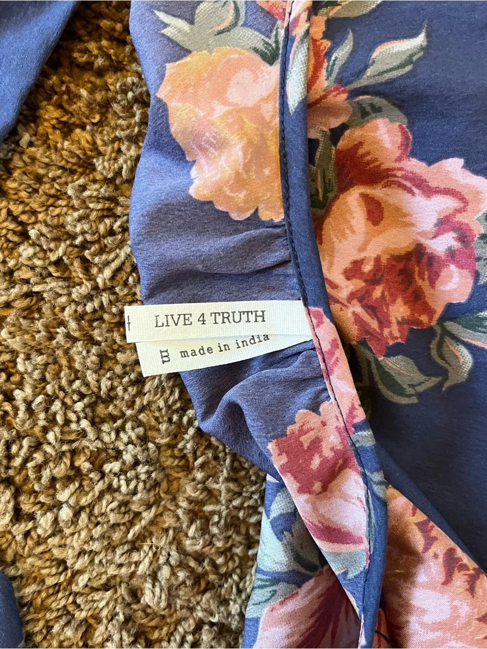 Live 4 Truth Floral Wrap Skirt – Navy Blue & Pink Boho Midi (Made in India)